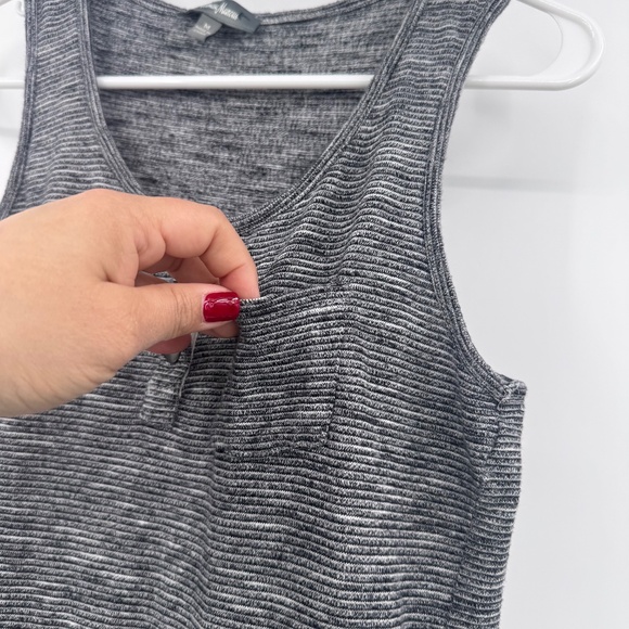 Neiman Marcus Dress Women Medium Black Striped Sleeveless Tank Maxi Back Slit - Picture 3 of 12